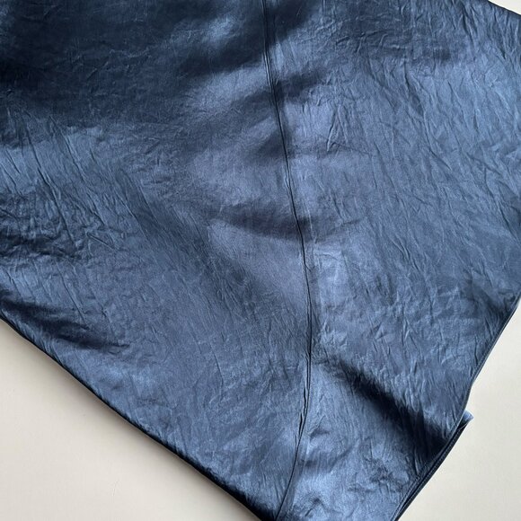 Aritzia Babaton Model Dress, Blue Satin Cowl-Neck Mini, Cami Slip Dress, sz XS - Picture 6 of 16